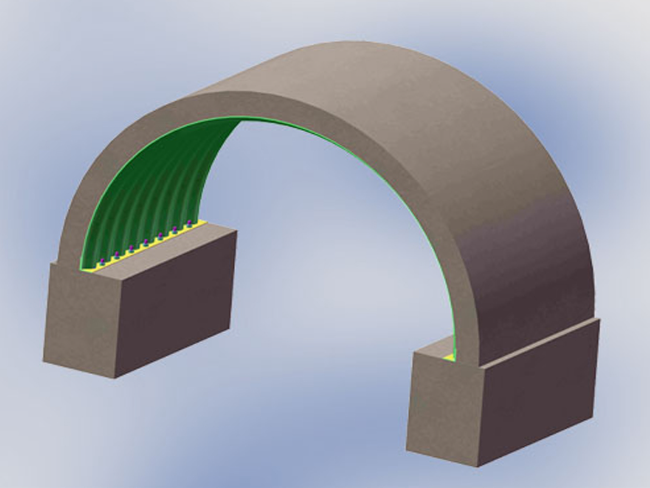 钢混组合波纹钢板拱桥